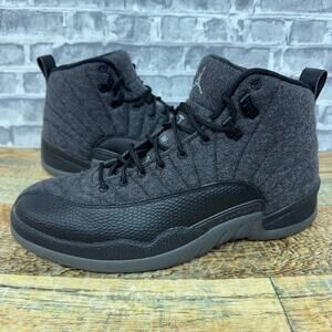 Nike Air Jordan 12 XII Retro Wool Black Grey Shoe 852627-003 Mens Size 9.5